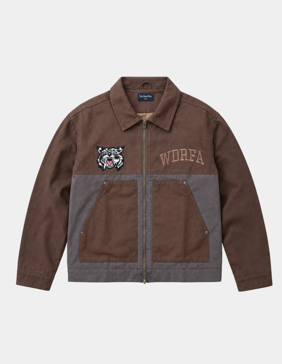 Apprentice Duck Canvas Work Jacket - Brown / Grey