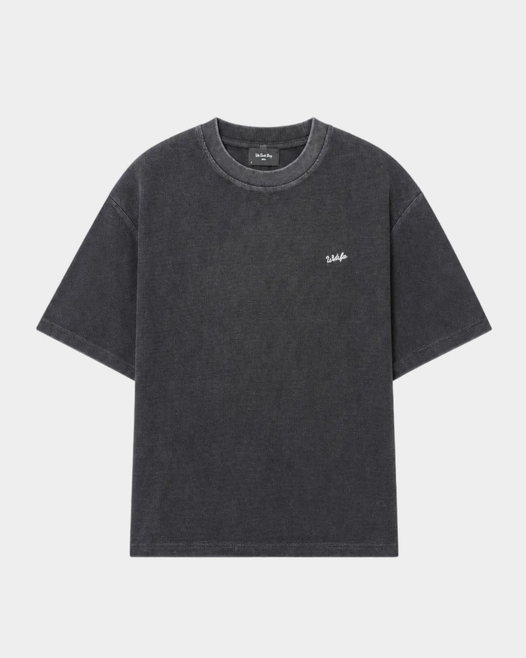 Script Waffle Tee Black