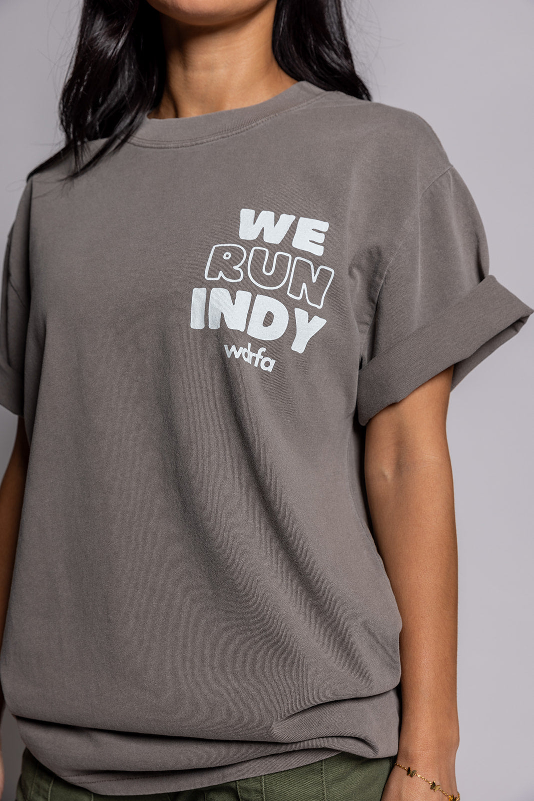 We Run Indy Tee Washed Grey