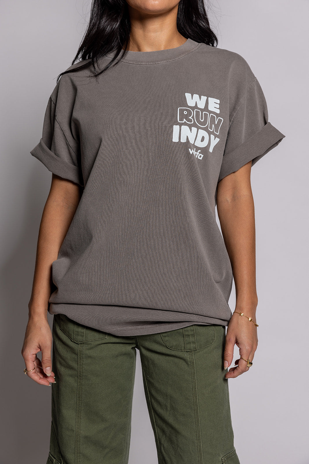 We Run Indy Tee Washed Grey
