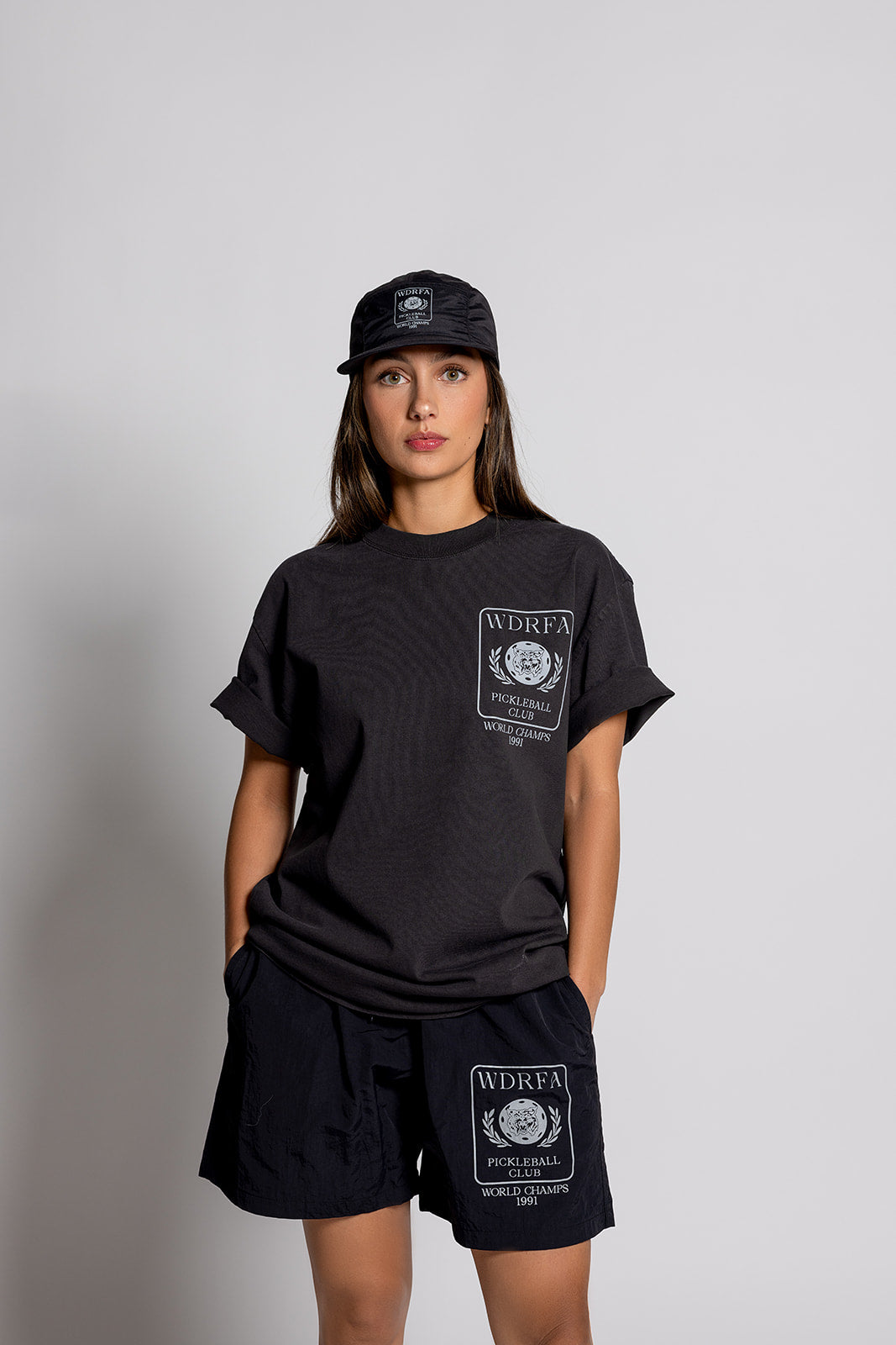 Pickleball 5-Panel Cap Black