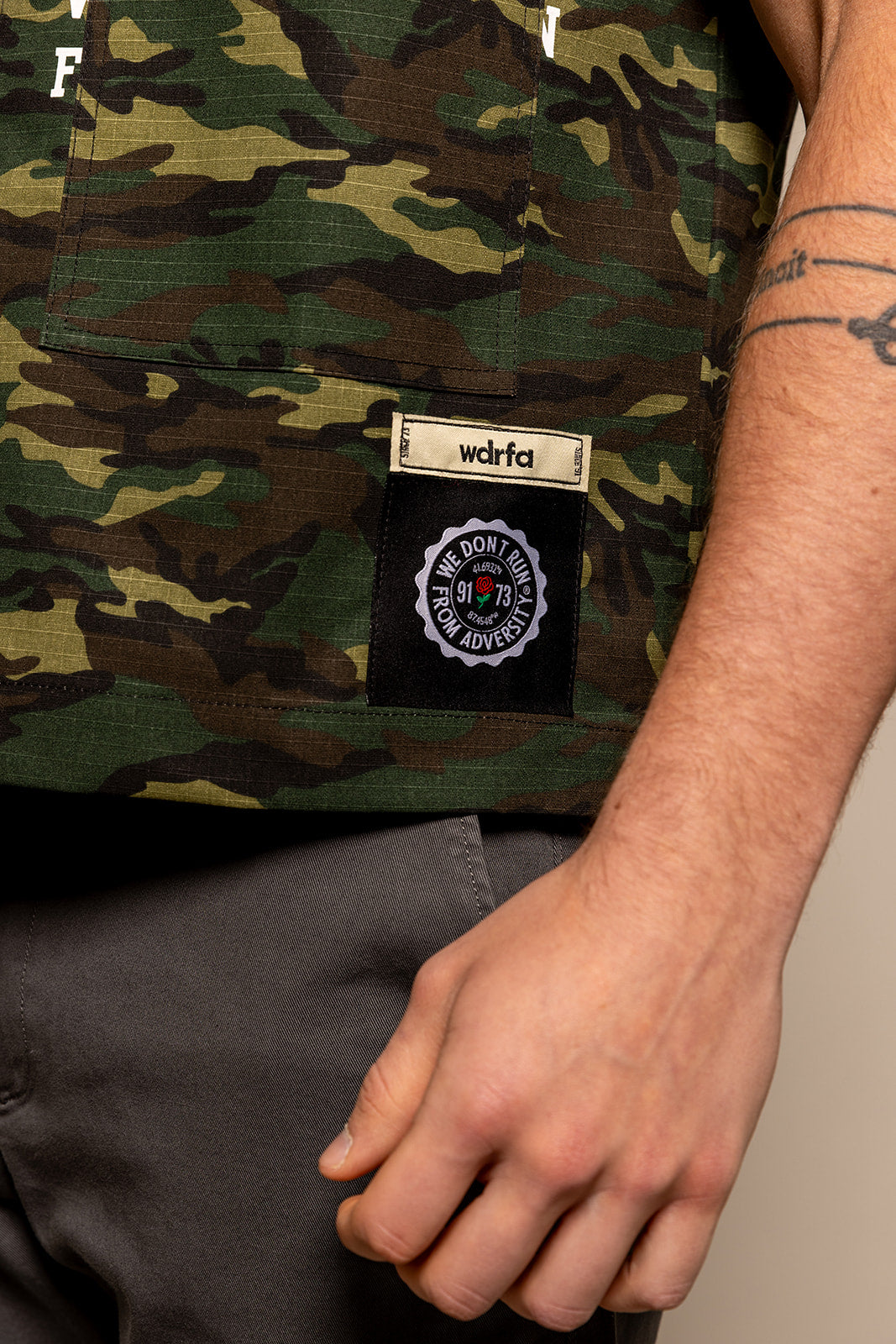 WDRFA Crop Button Down Shirt - Camo