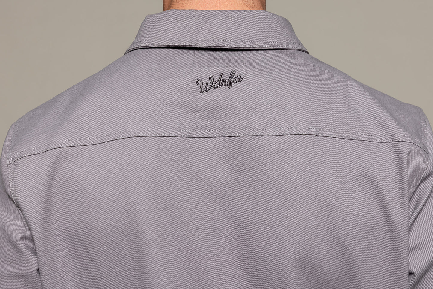 WDRFA Crop Button Down Shirt - Grey