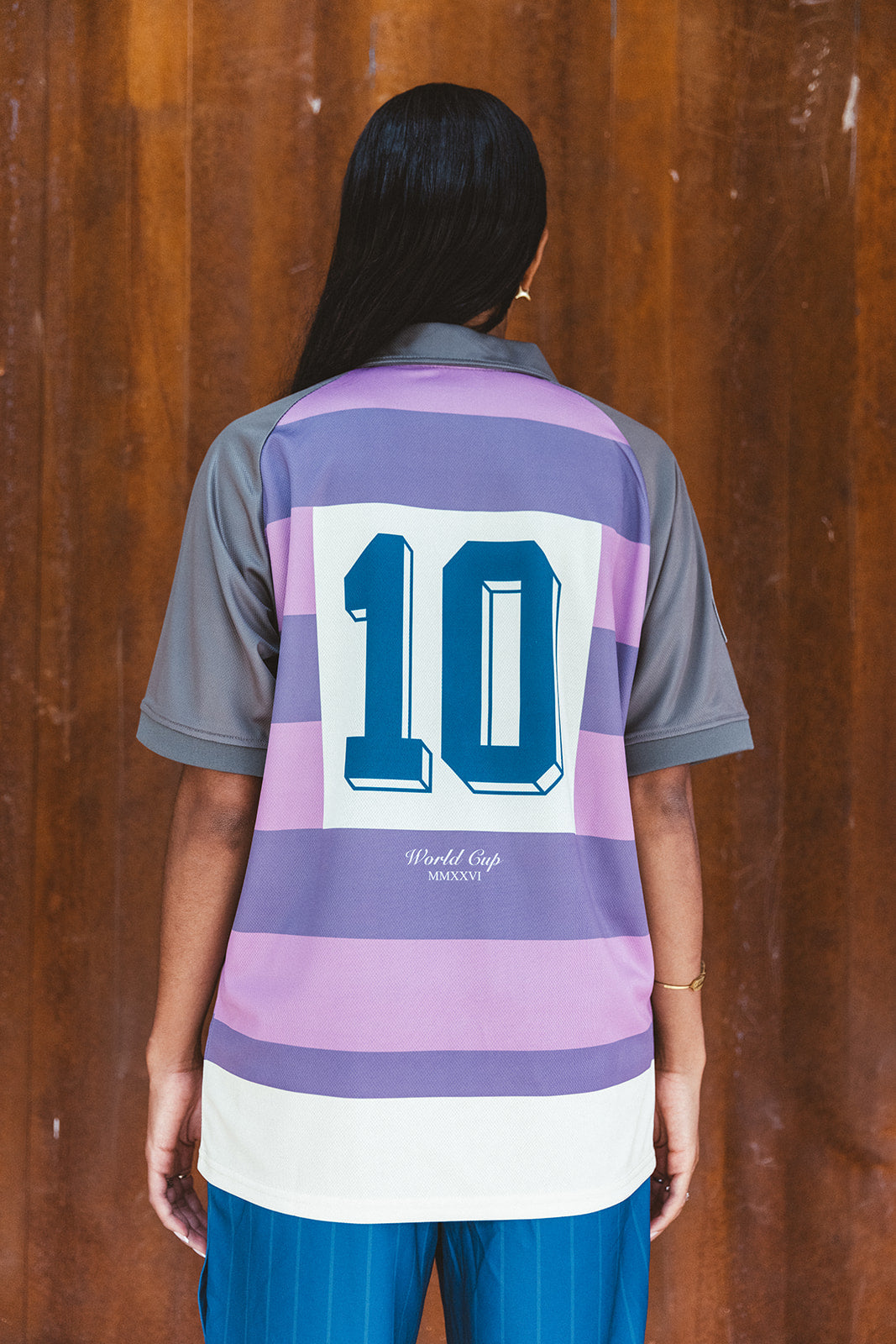 Stripes Polo Soccer Jersey - Lavender