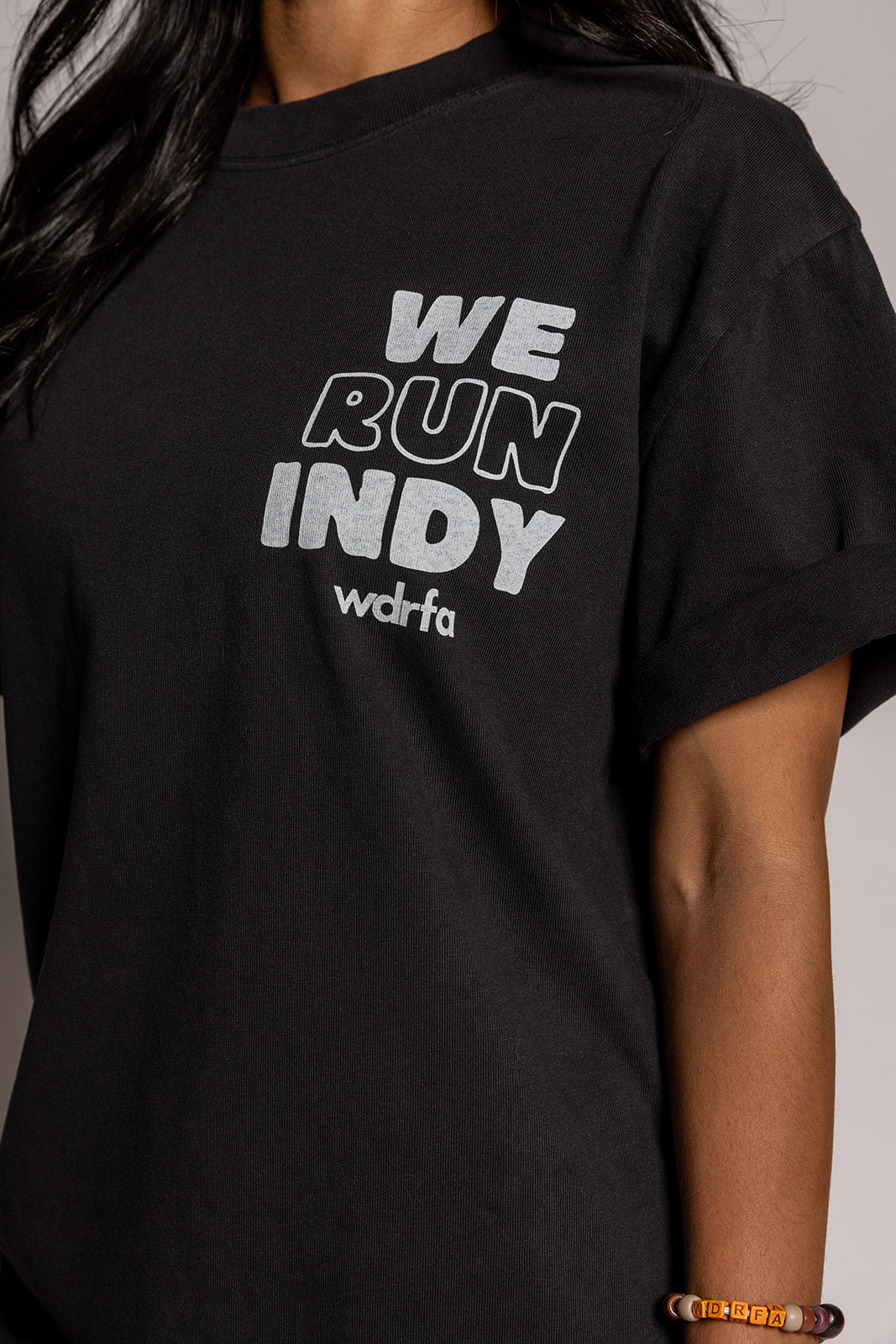 We Run Indy Tee Washed Black