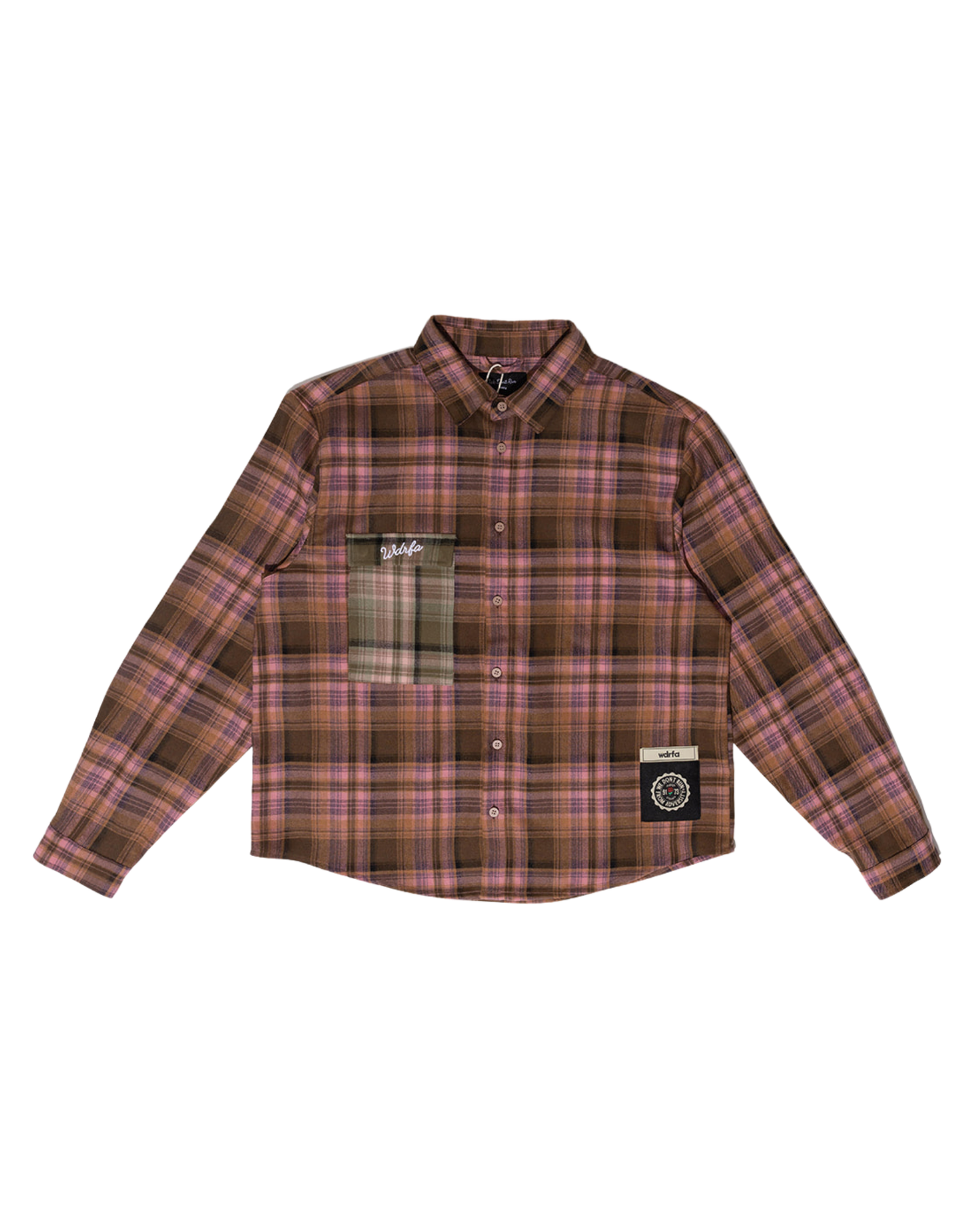 WDRFA Dress Oxford Flannel Shirt - Pink/Brown