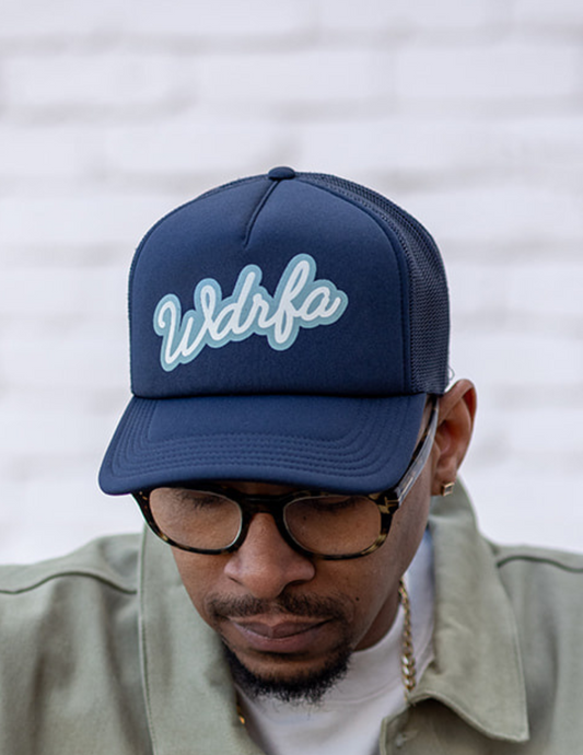 Script Trucker Cap Navy
