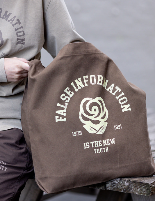False Information Brown Tote