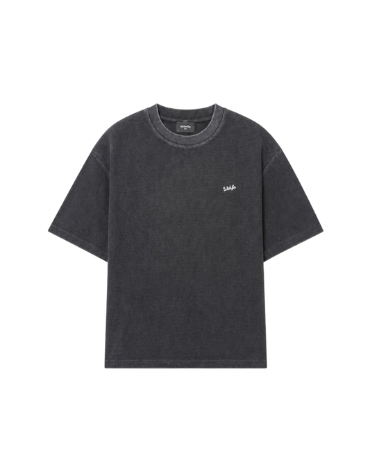 Script Waffle Tee Black