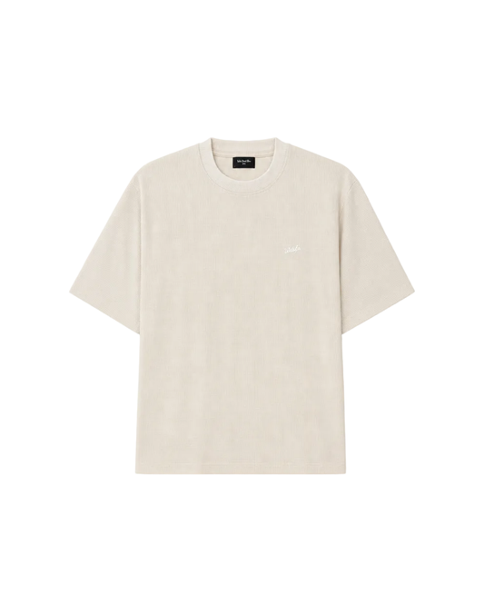 Script Waffle Tee Cream