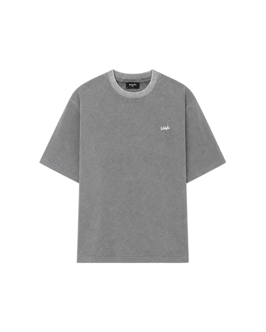 Script Waffle Tee Grey