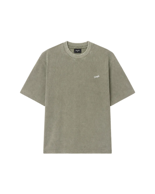 Script Waffle Tee Olive
