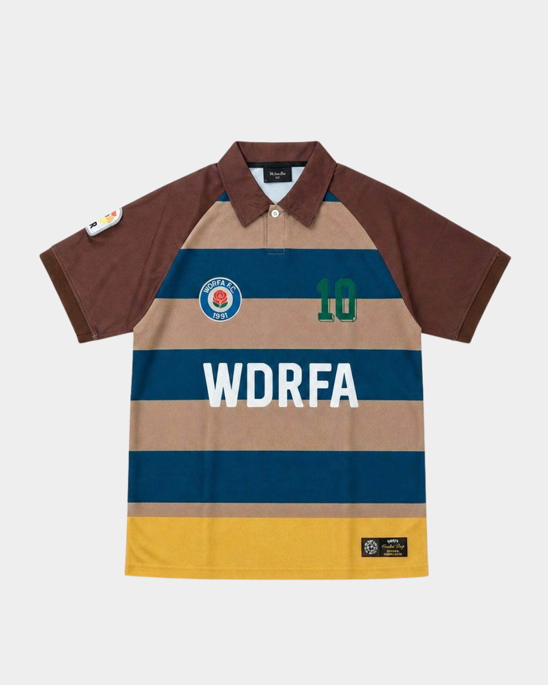 Stripes Polo Soccer Jersey - Brown