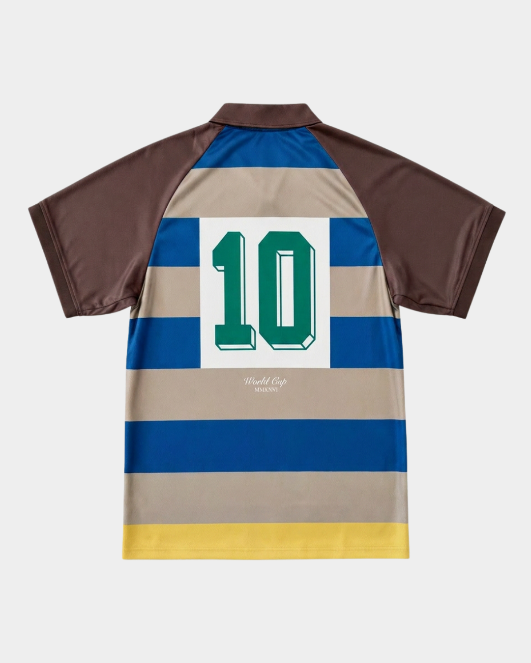 Stripes Polo Soccer Jersey - Brown