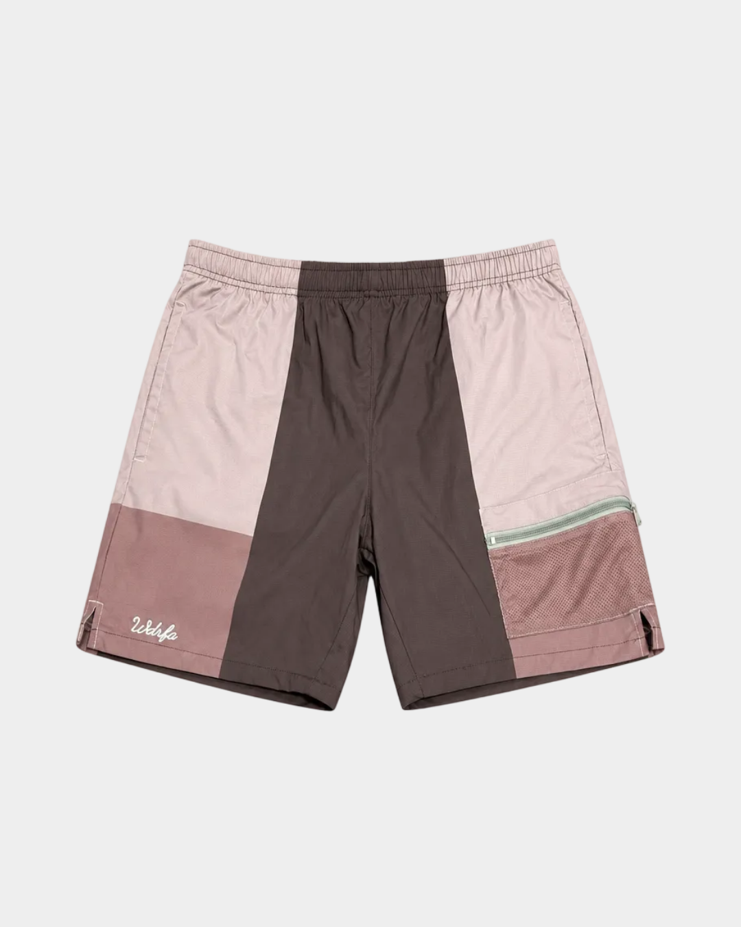 Block Script Nylon Cargo Short Plum