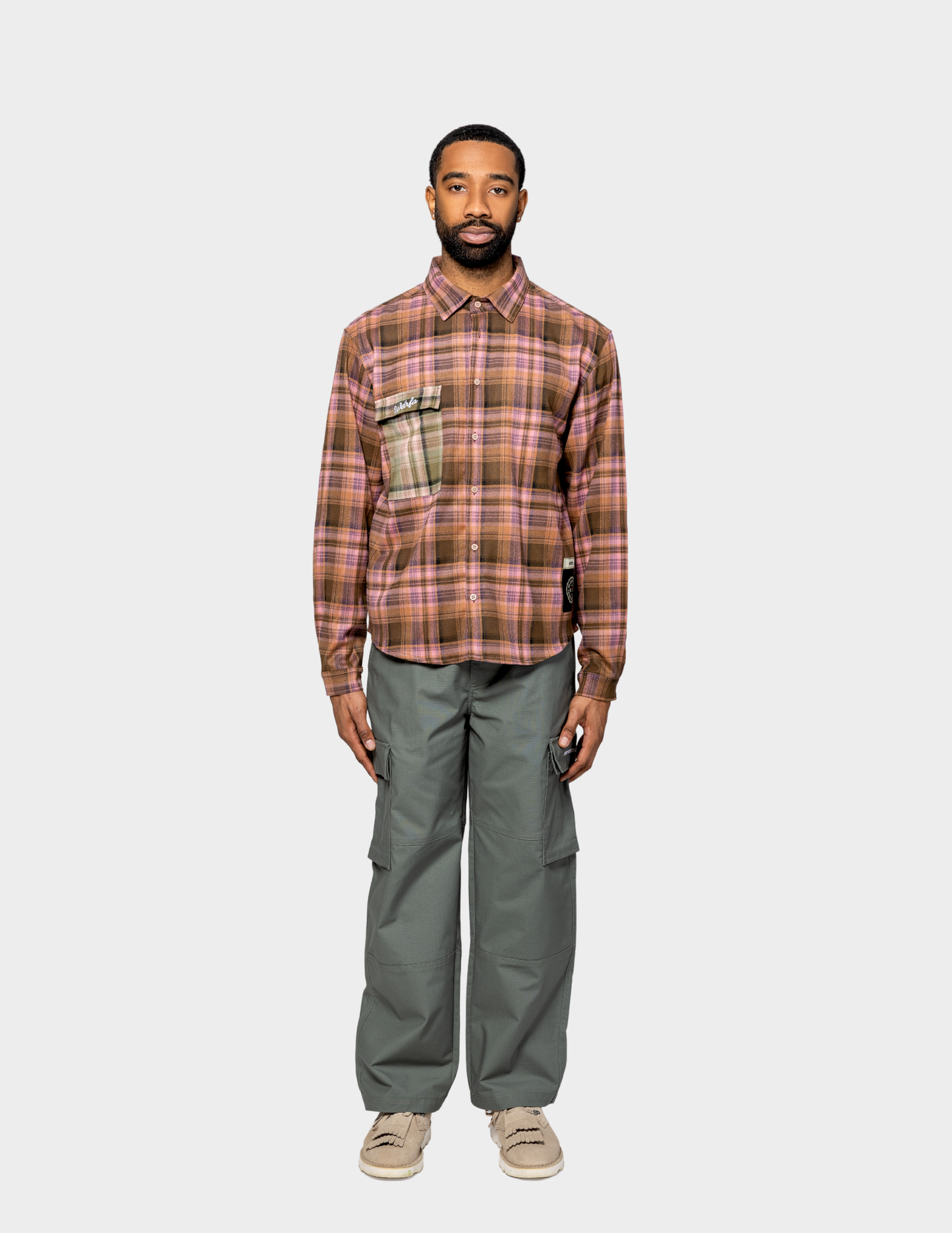 WDRFA Dress Oxford Flannel Shirt - Pink/Brown