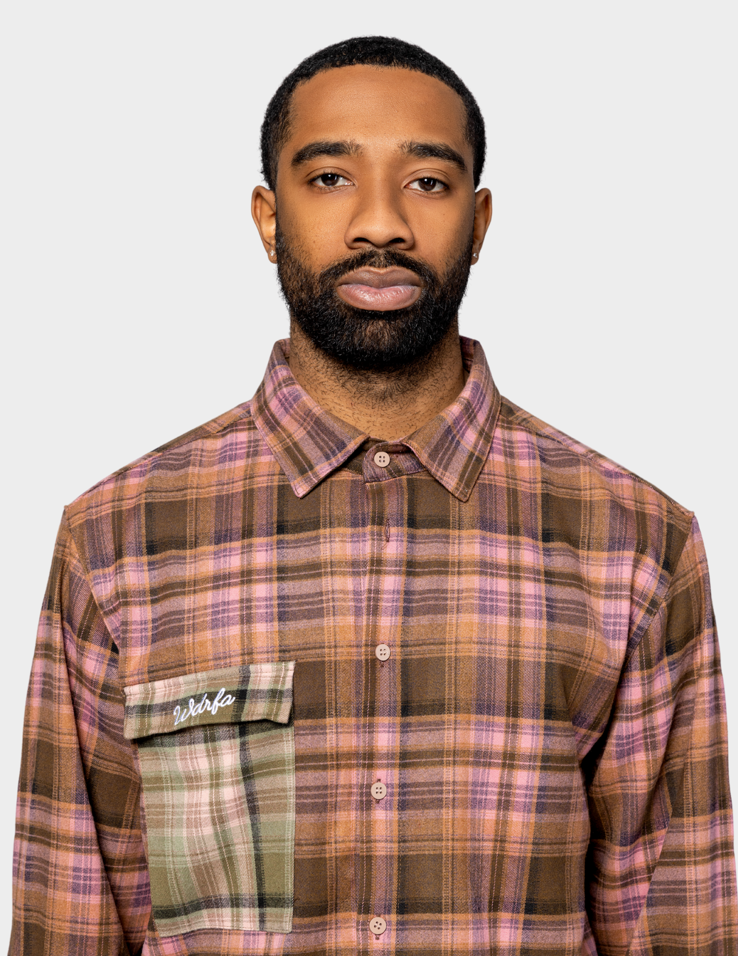 WDRFA Dress Oxford Flannel Shirt - Pink/Brown