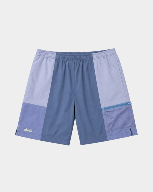 Block Script Nylon Cargo Short Blue