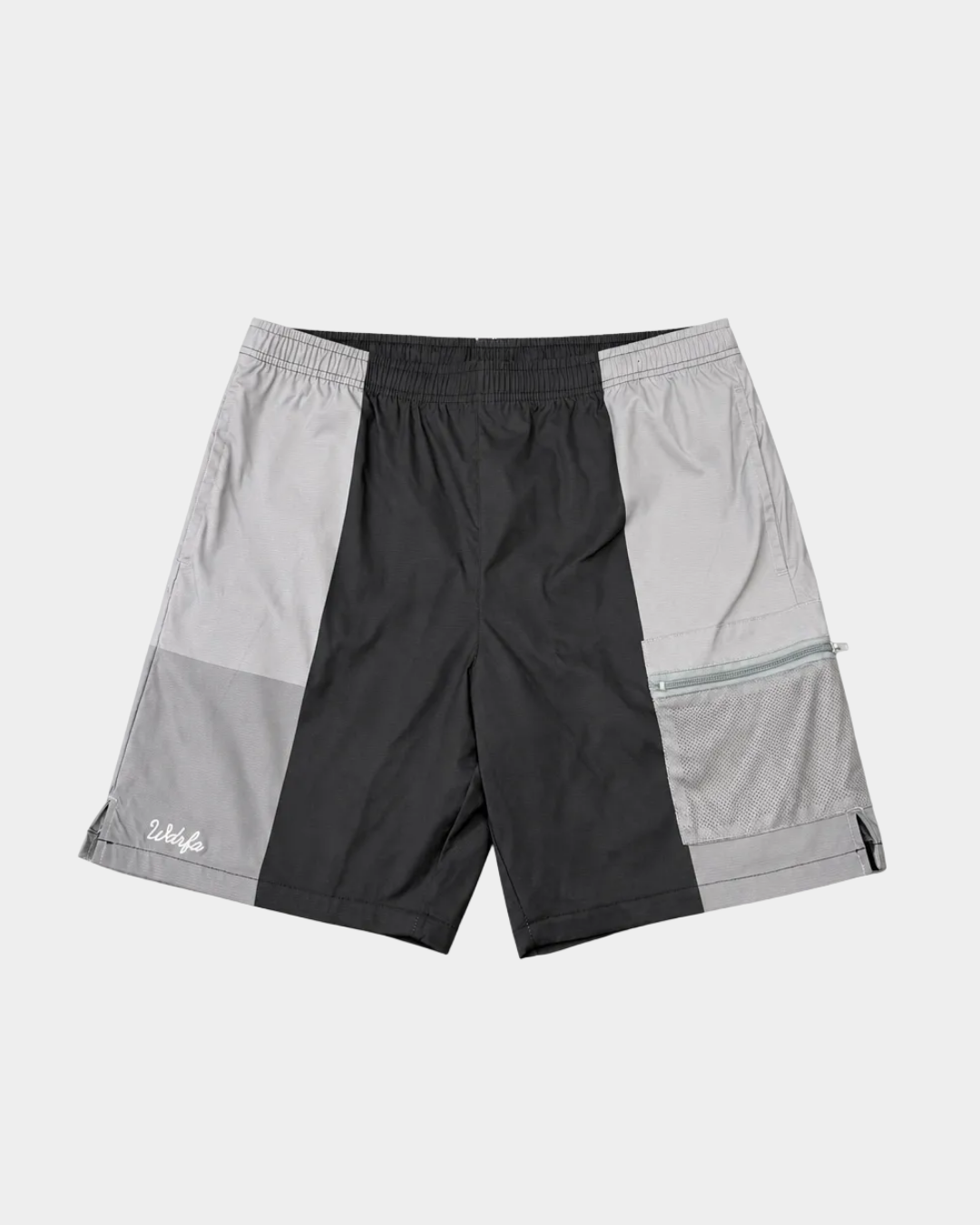 Block Script Nylon Cargo Short Black