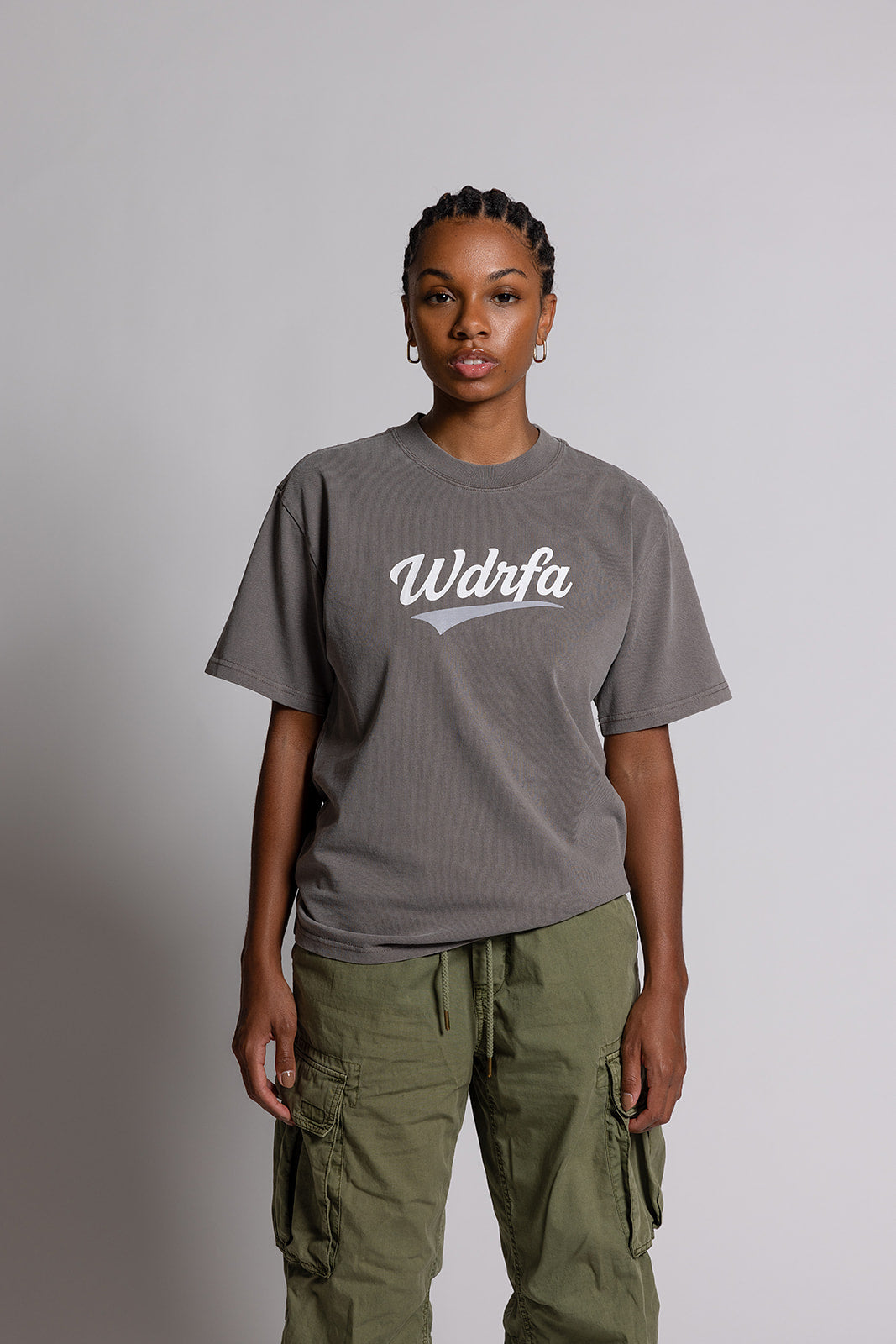 Retro Script Tee Grey