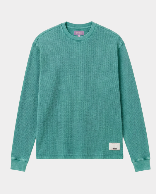 Waffle L/S Tee Washed Green