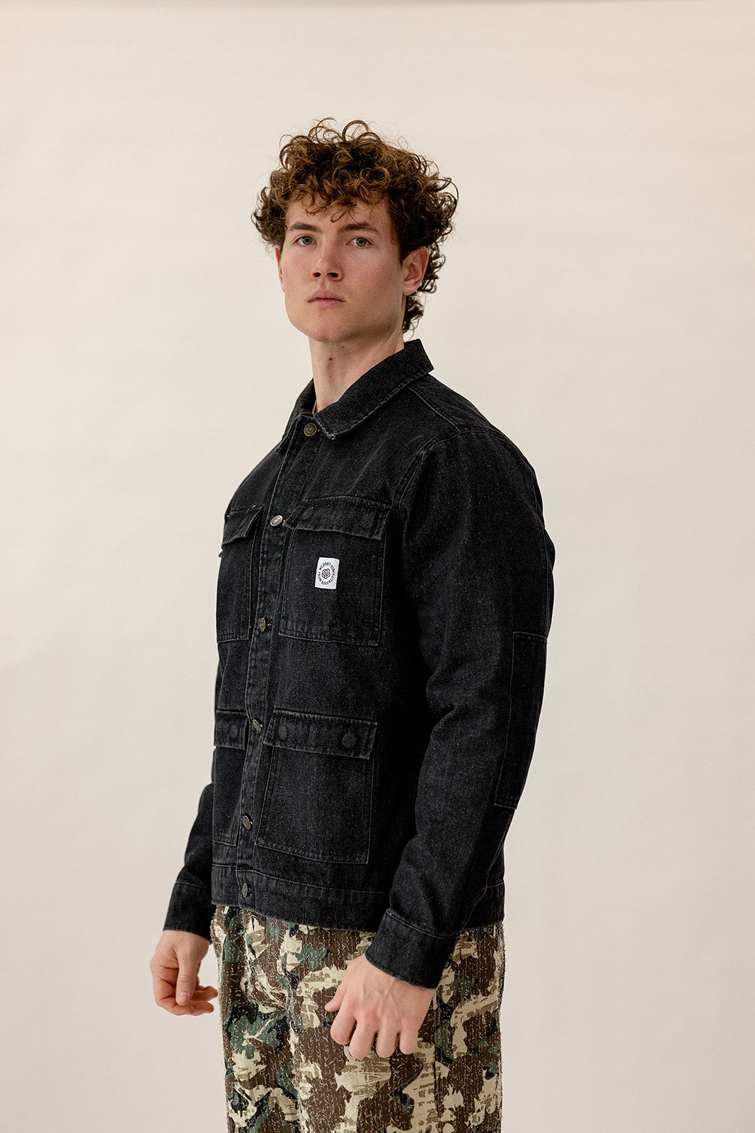 WDRFA Vintage 4-Pocket Denim Trucker Jacket - Black