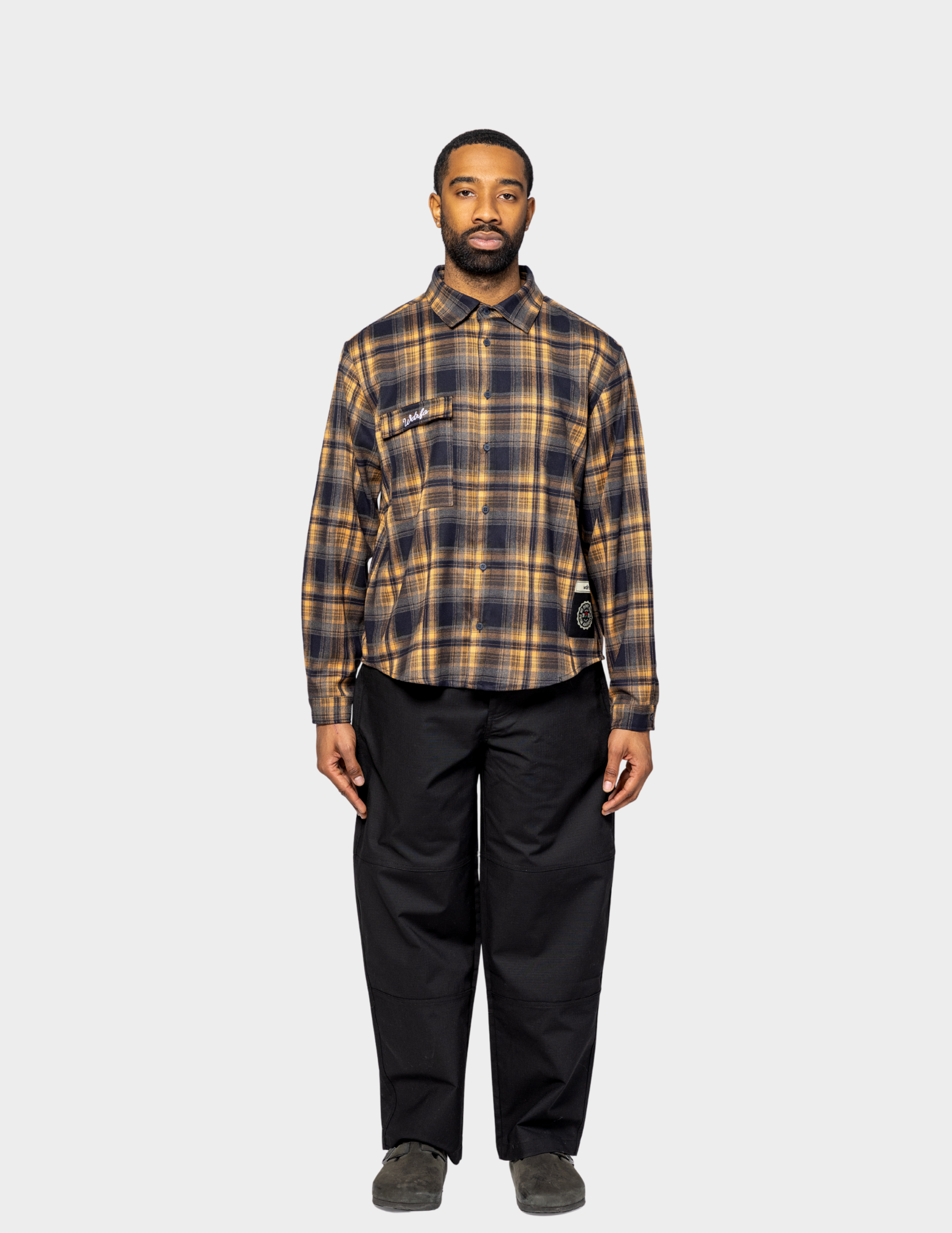 WDRFA Dress Oxford Flannel Shirt - Navy/Gold – We Don't Run From WDRFA Dress Oxford Flannel Shirt - Navy/Gold – We Don't Run From
