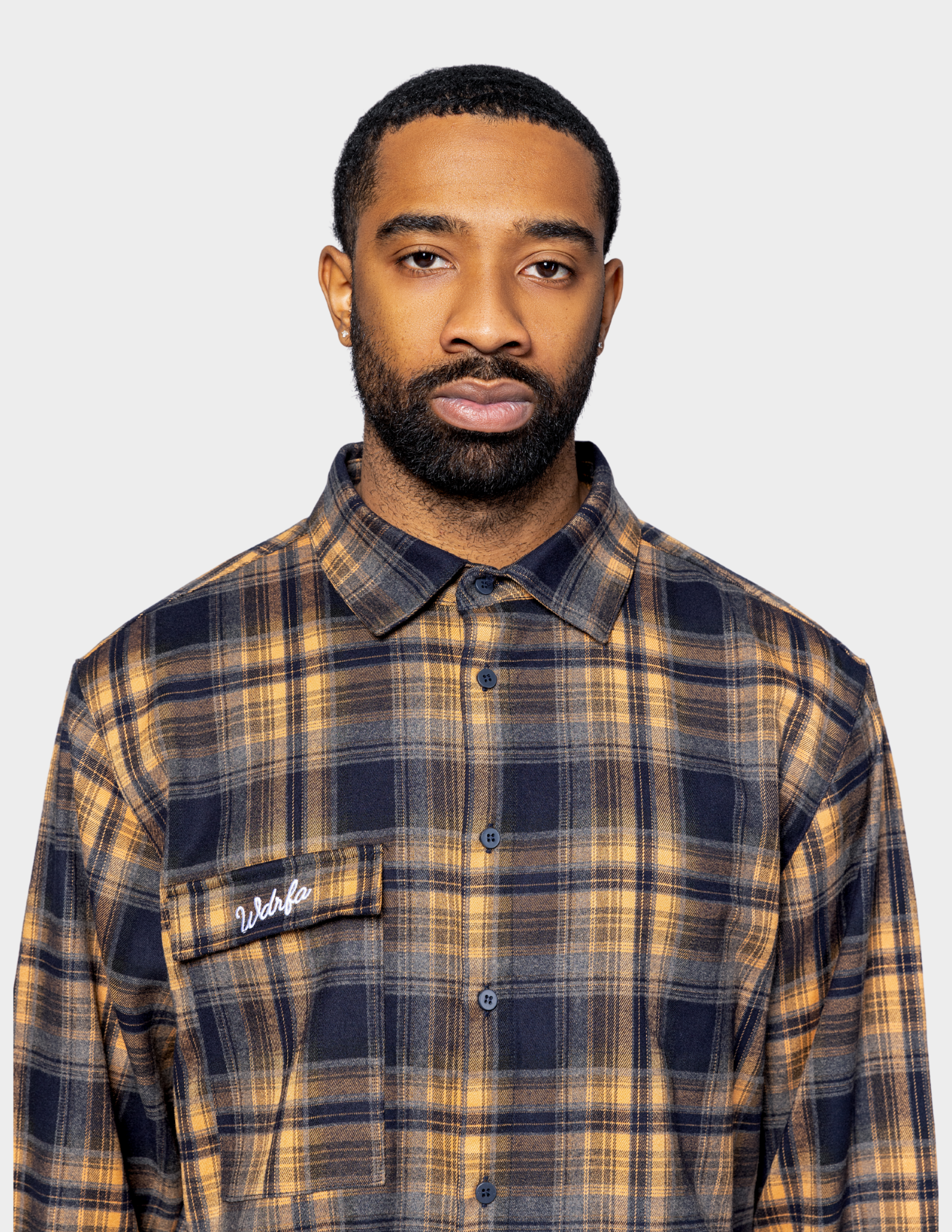 WDRFA Dress Oxford Flannel Shirt - Navy/Gold – We Don't Run From WDRFA Dress Oxford Flannel Shirt - Navy/Gold – We Don't Run From