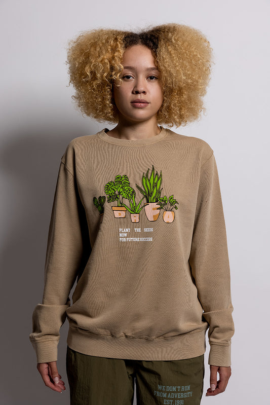 Plant the Seeds Crewneck Sand