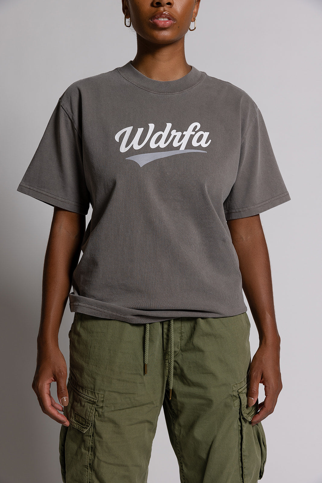 Retro Script Tee Grey