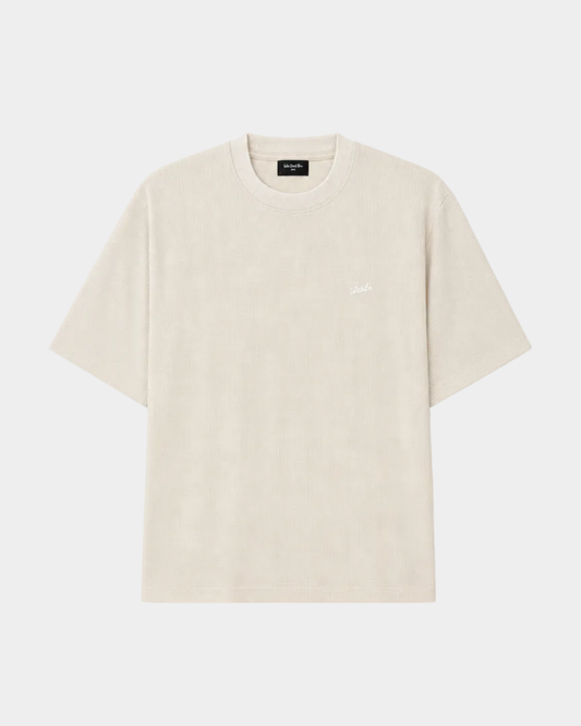 Script Waffle Tee Cream