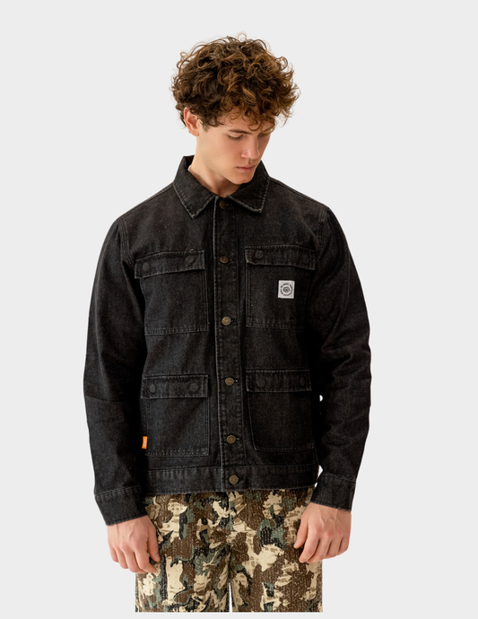 WDRFA Vintage 4-Pocket Denim Trucker Jacket - Black
