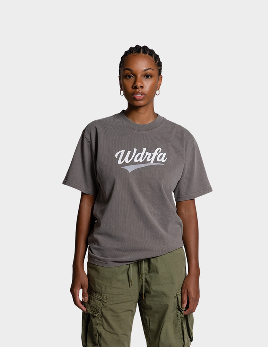 Retro Script Tee Grey