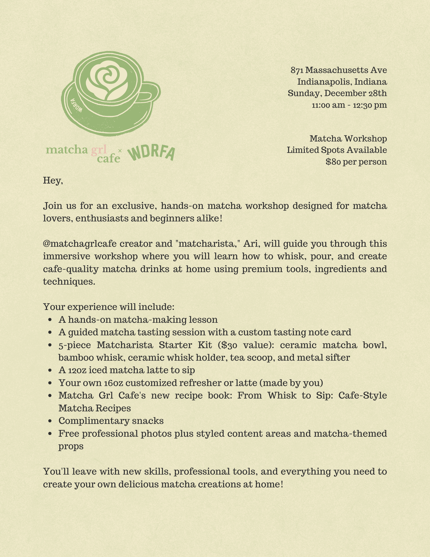 matcha grl cafe Matcha Workshop