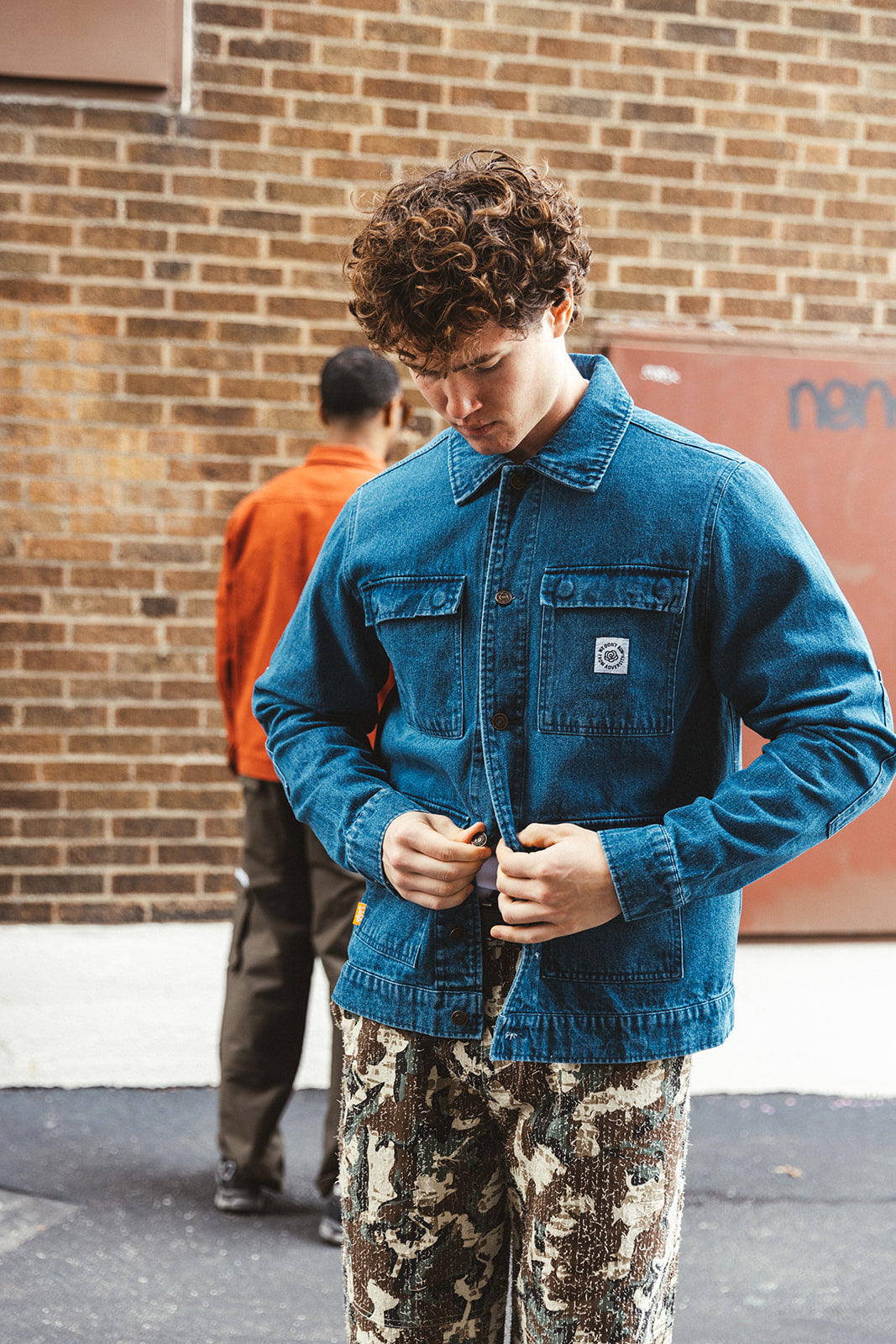 WDRFA Vintage 4-Pocket Denim Trucker Jacket - Blue