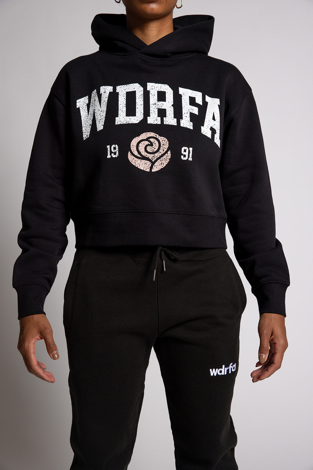 Women Rose 1991 Black Hoodie