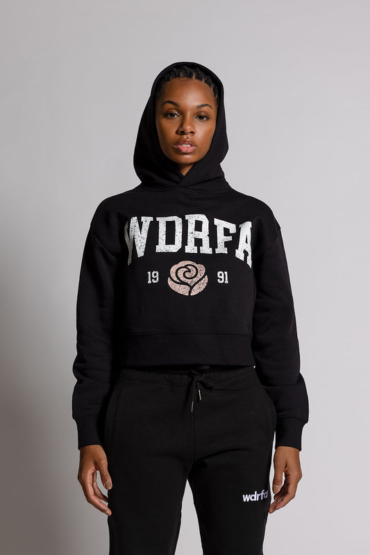 Women Rose 1991 Black Hoodie