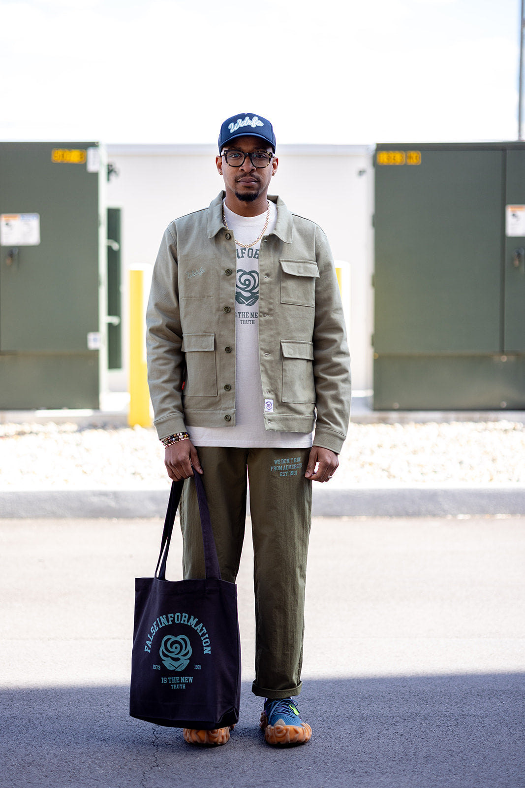 False Information Charcoal Tote