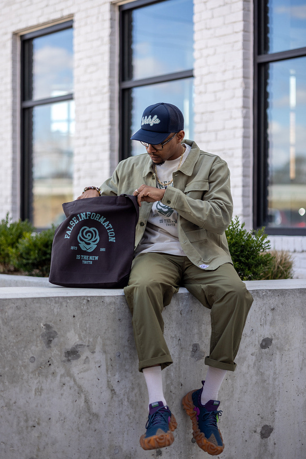 False Information Charcoal Tote