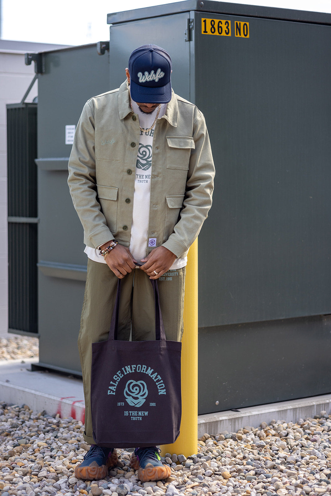 False Information Charcoal Tote