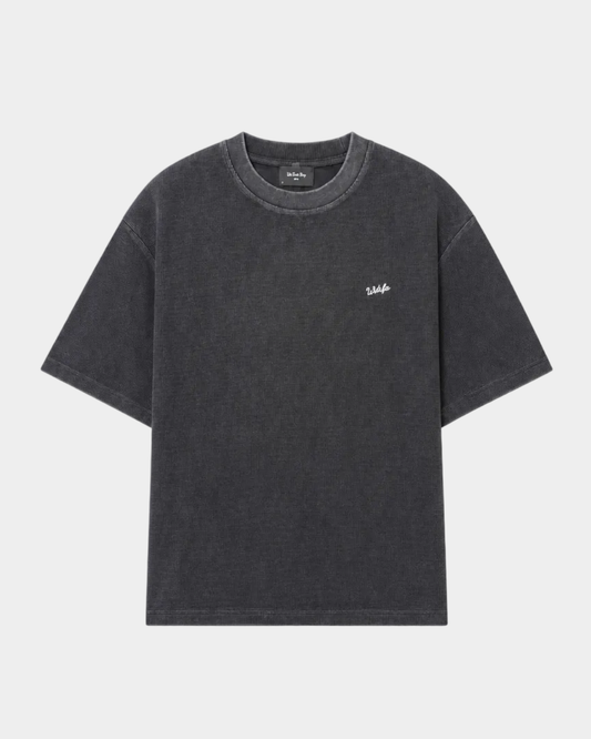 Script Waffle Tee Black