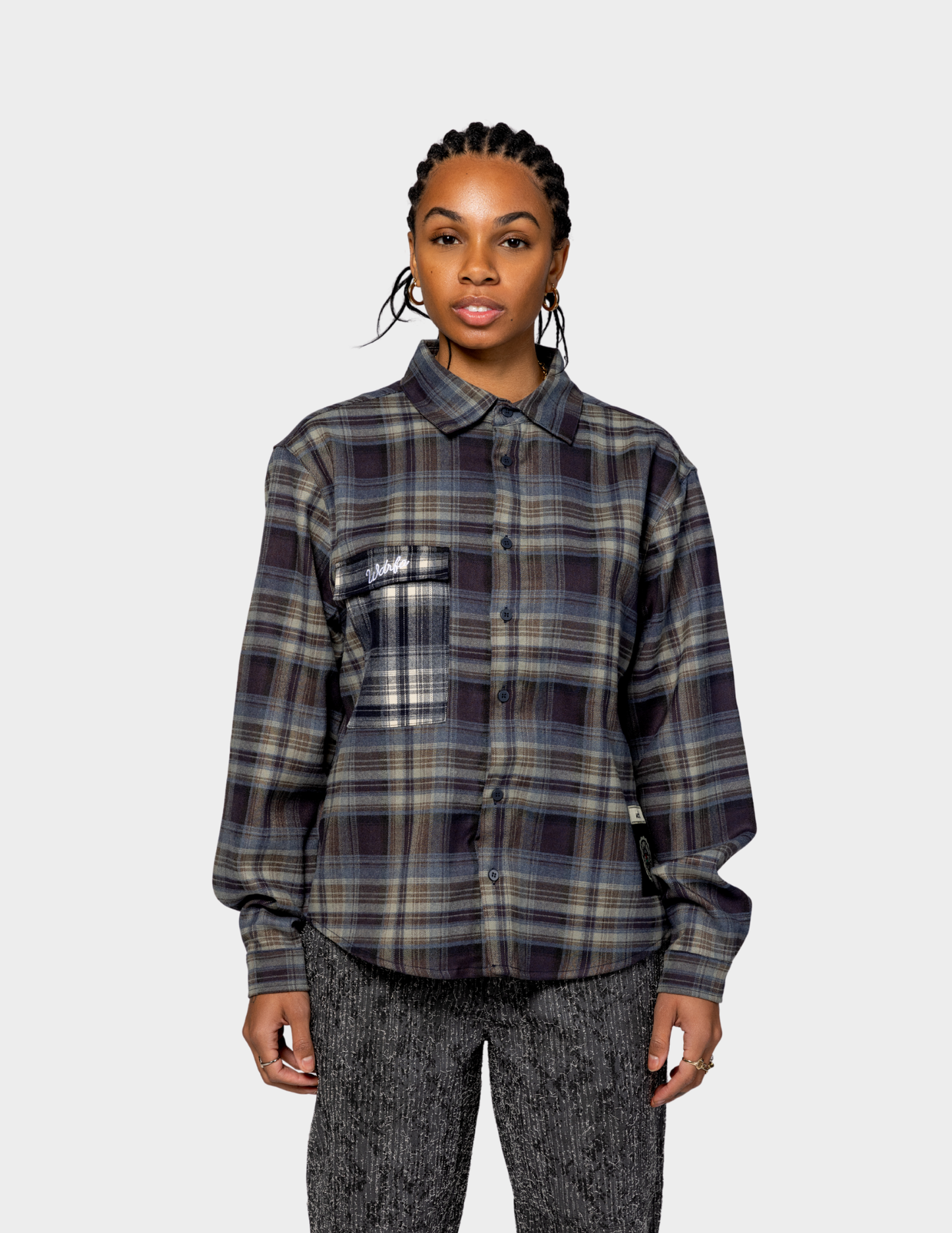 WDRFA Dress Oxford Flannel Shirt - Blue/Grey