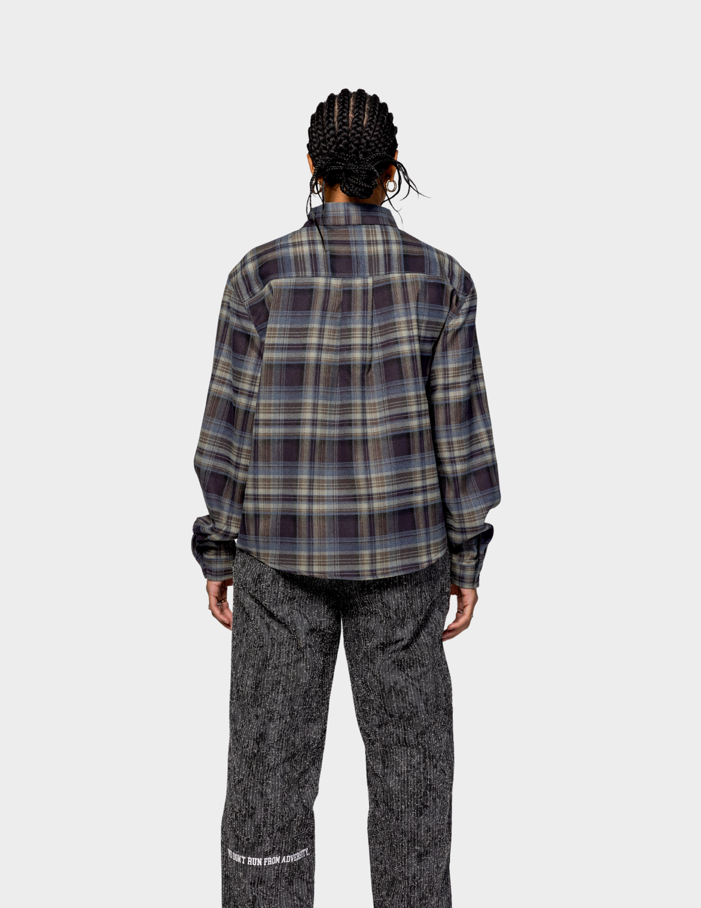 WDRFA Dress Oxford Flannel Shirt - Blue/Grey