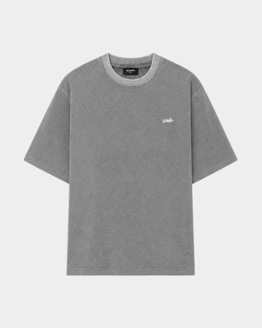Script Waffle Tee Grey