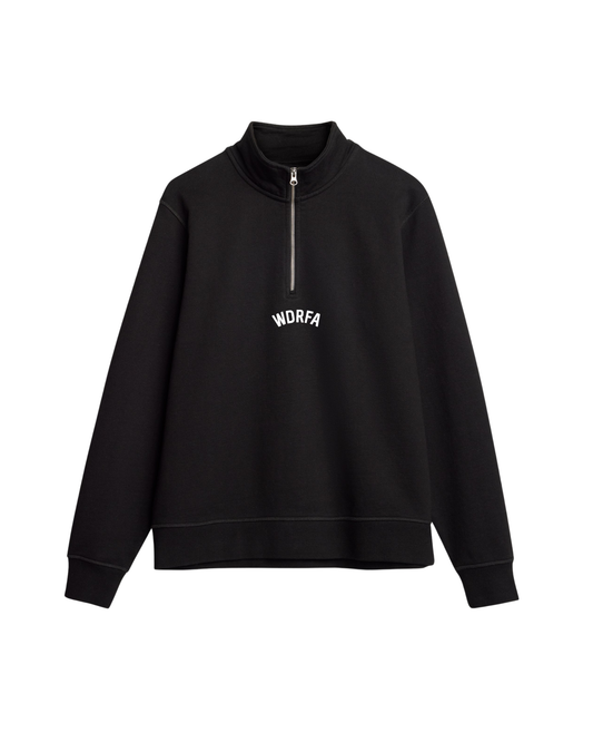 Heavyweight Arched Logo Quarter Zip Sweatshirt Black