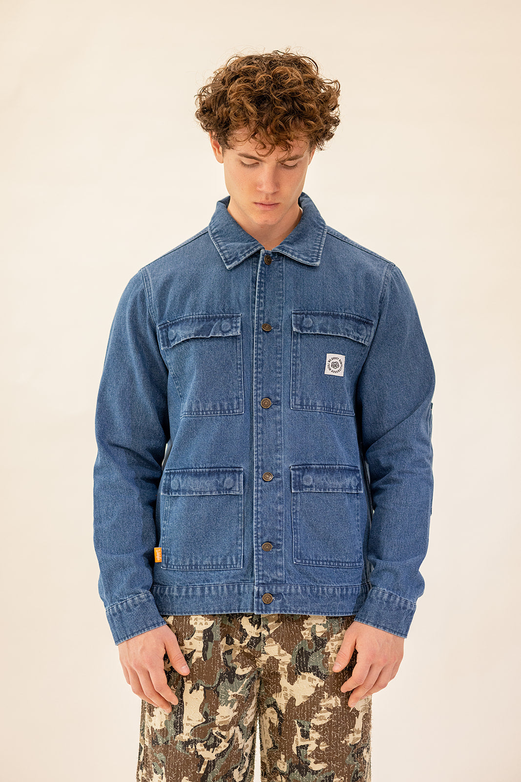 WDRFA Vintage 4-Pocket Denim Trucker Jacket - Blue