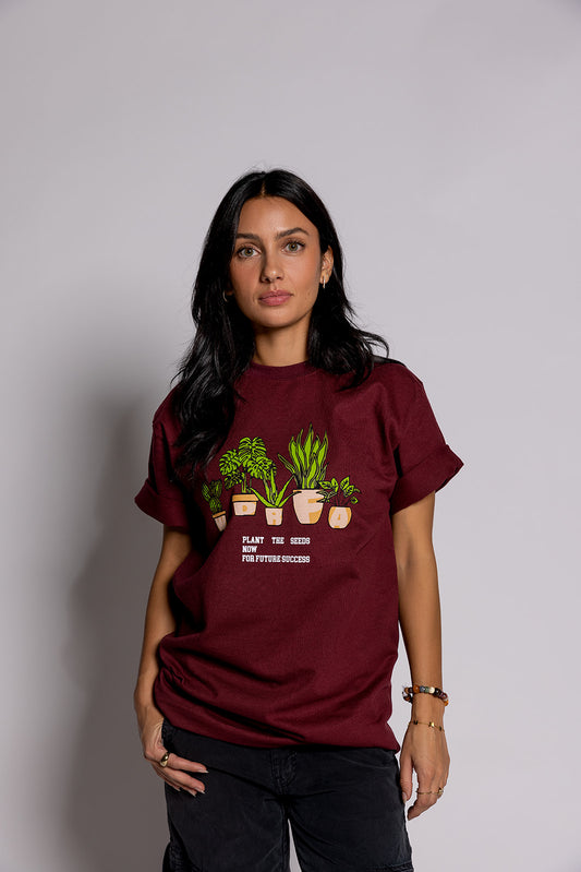 Plant the Seeds Tee Maroon