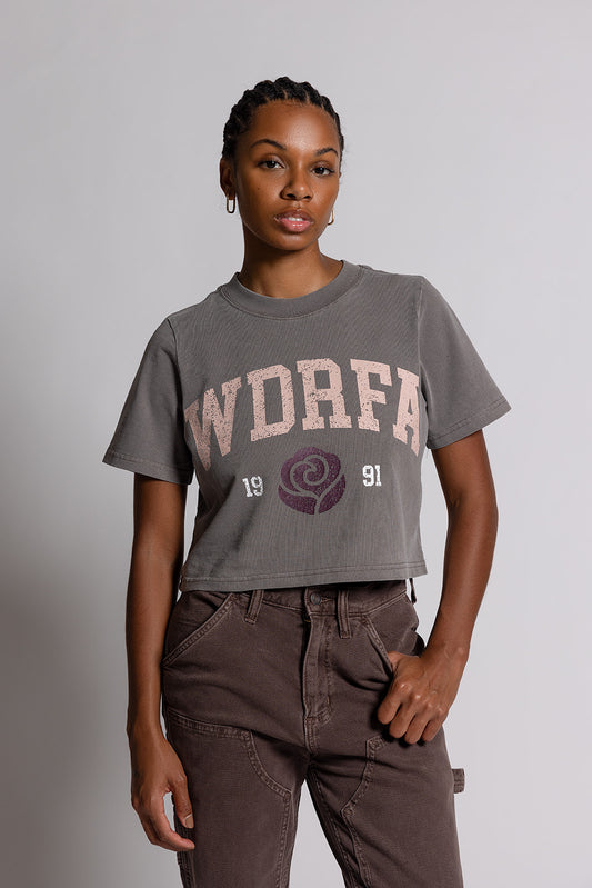 Women Rose 1991 Crop Tee Taupe