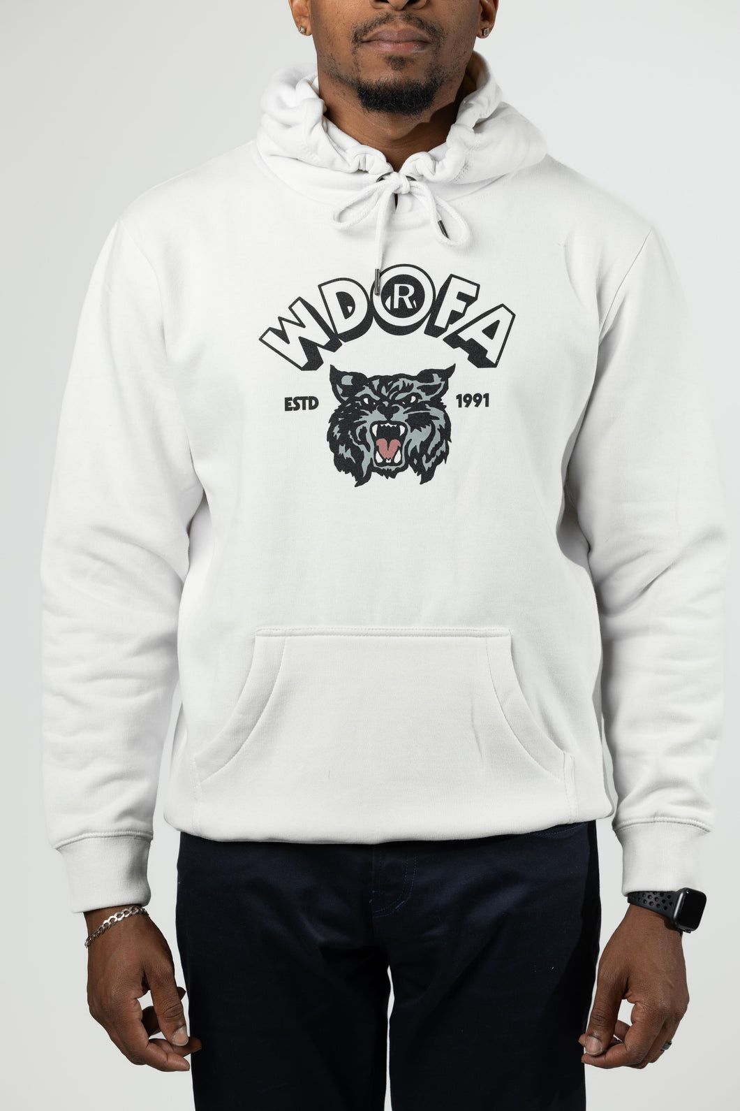 WILDCAT CARTOON HOODIE - CREAM