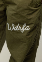Load image into Gallery viewer, CHAINSTITCH SCRIPT NYLON PANT - OLIVE